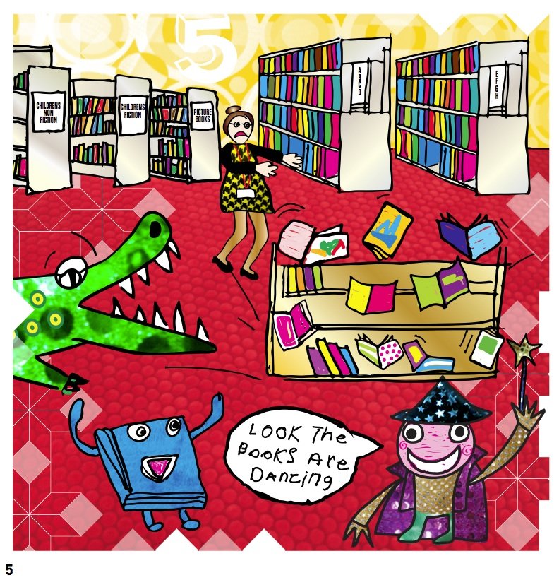 Josh Goes to the Library by Peter Rowe, page 5